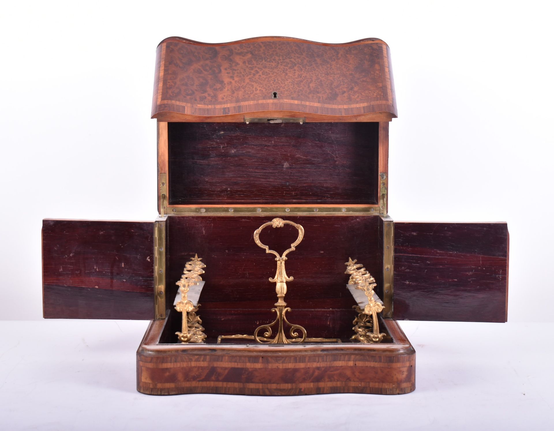 19TH CENTURY VICTORIAN ROSE AND AMBOYNA WOOD CASE - Image 7 of 8
