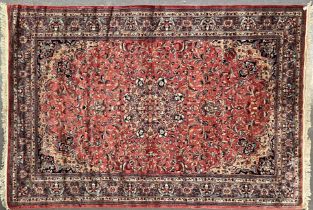 WITHDRAWN - 20TH CENTURY ABOUSSON STYLE PINK FLOOR RUG