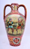 EARLY 20TH CENTURY ITALIAN SICILIAN TERRACOTTA HANDLED VASE