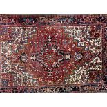 VINTAGE MID CENTURY PERSIAN ISLAMIC HERIZ FLOOR RUG