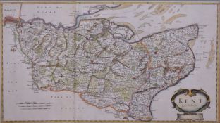 AFTER ROBERT MORDEN 19TH CENTURY MAP OF KENT ETCHING