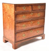 18TH CENTURY QUEEN ANNE POLLARD OAK CHEST OF DRAWERS