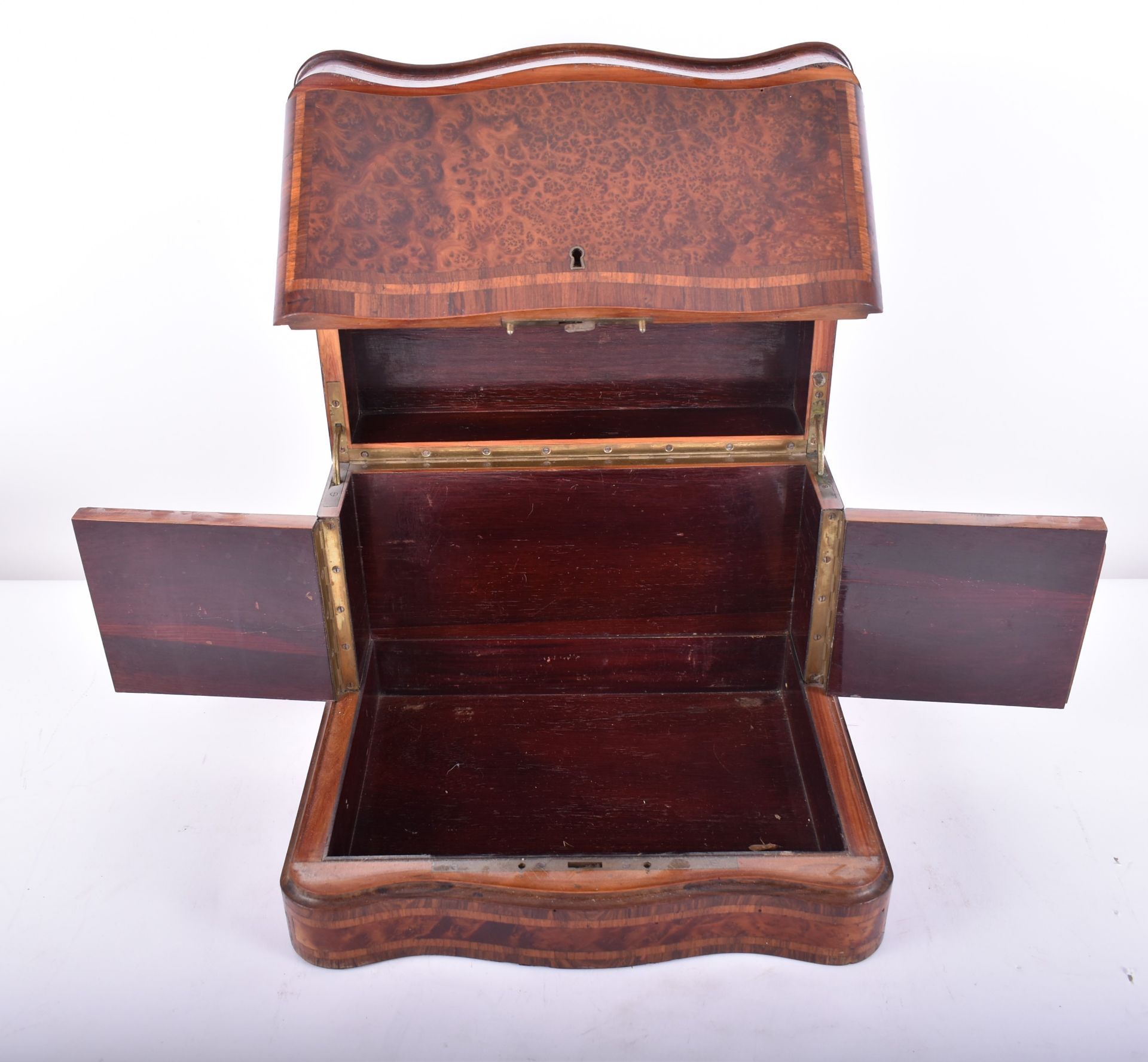 19TH CENTURY VICTORIAN ROSE AND AMBOYNA WOOD CASE - Image 4 of 8