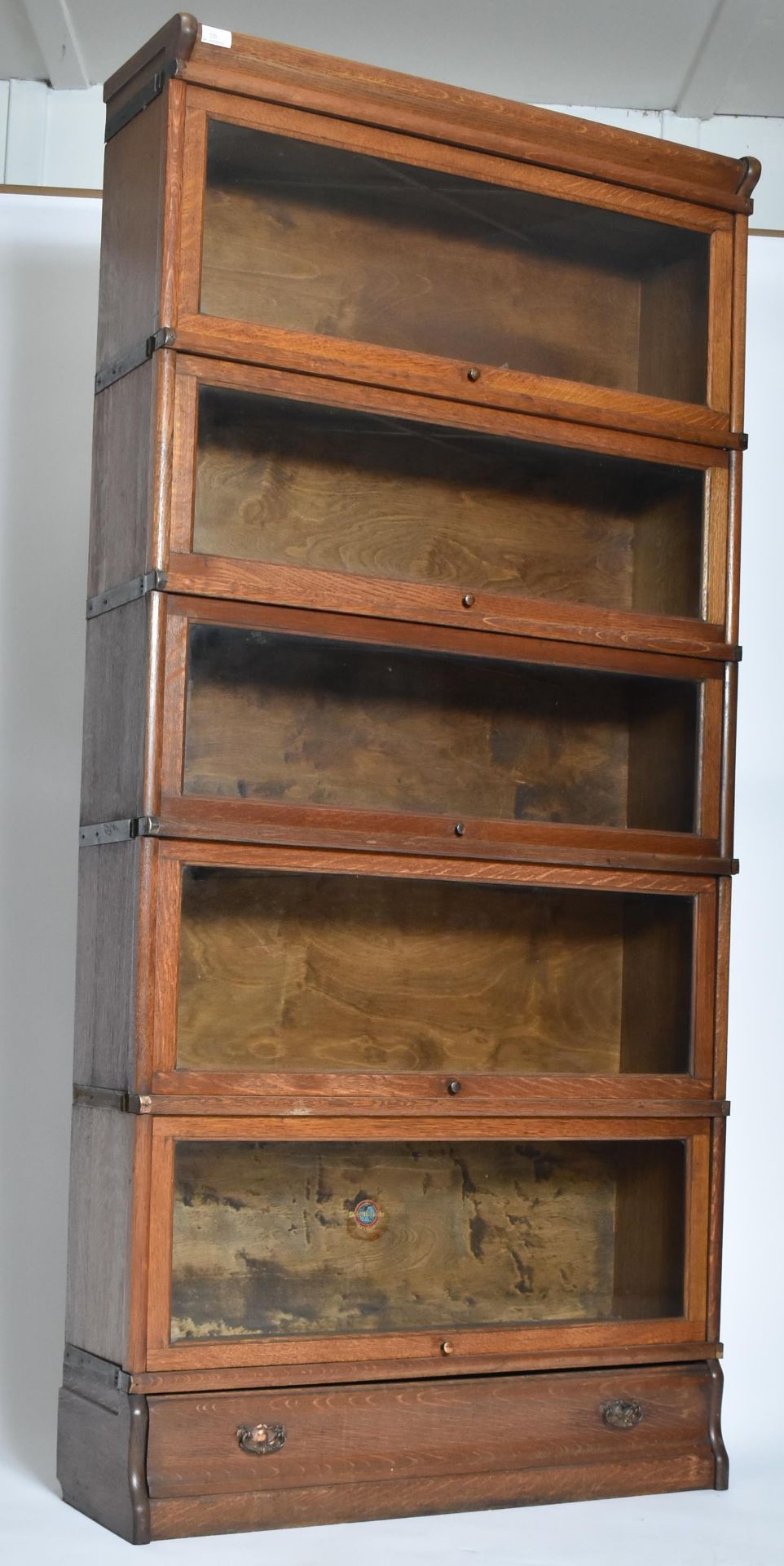 GLOBE WERNICKE - SIX-TIER OAK STACKING LIBRARY BOOKCASE - Image 3 of 7