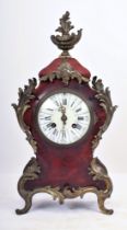 LOUIS XV STYLE FRENCH BOULLE & ORMOLU MANTLE CLOCK