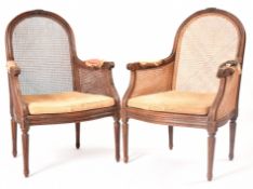 PAIR OF 19TH CENTURY FRENCH BERGERE FAUTEUILS