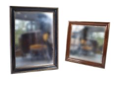 PAIR OF 19TH CENTURY VICTORIAN MAHOGANY AND BRASS MIRRORS