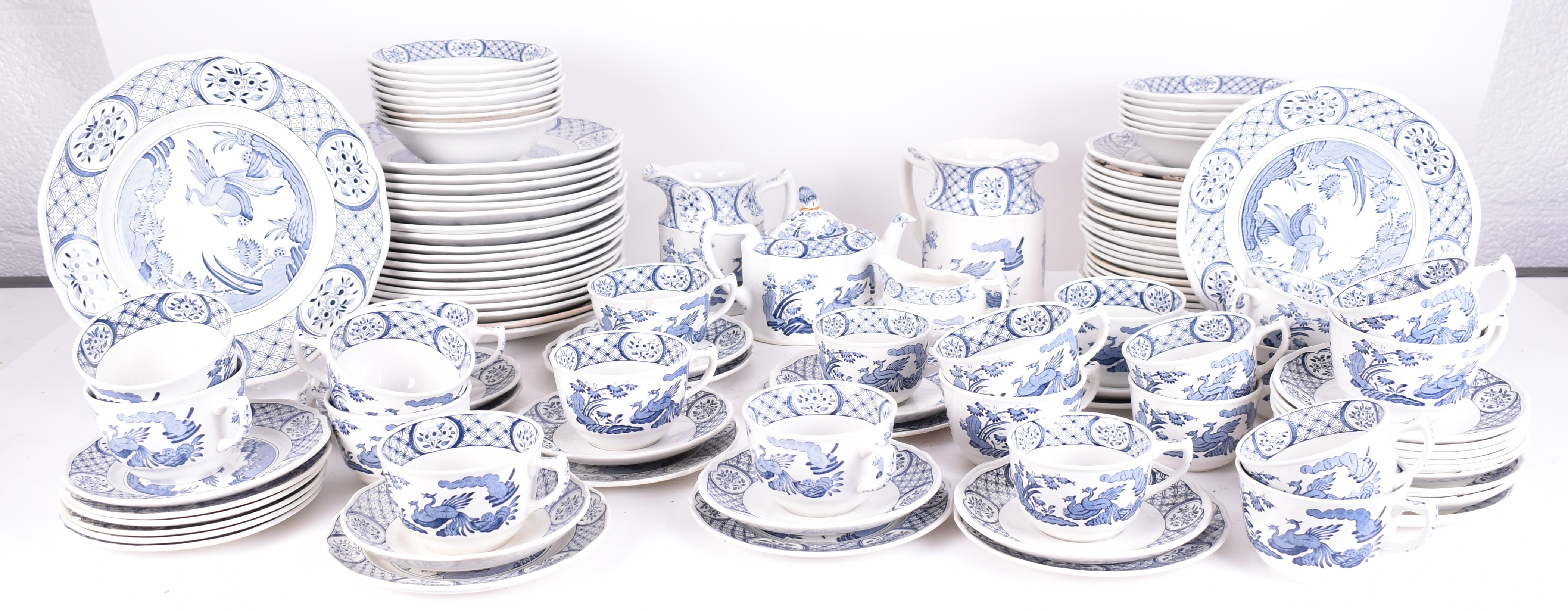 MASONS OLD CHELSEA PATTERN BLUE & WHITE DINNER SERVICE - Image 3 of 9