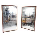 LARGE PAIR OF EDWARDIAN ETCHED GLASS MIRRORS