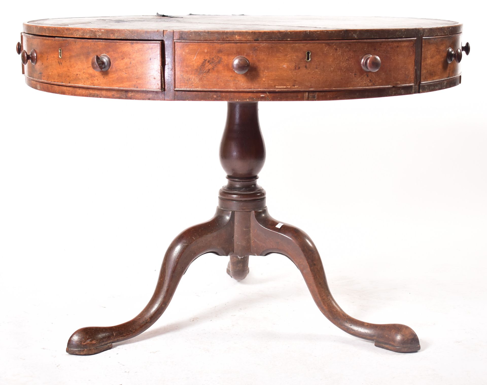 GEORGE III 19TH CENTURY MAHOGANY CIRCULAR RENT TABLE