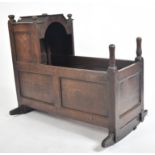 17TH CENTURY ENGLISH COUNTRY OAK CARVED OAK CRIB BED