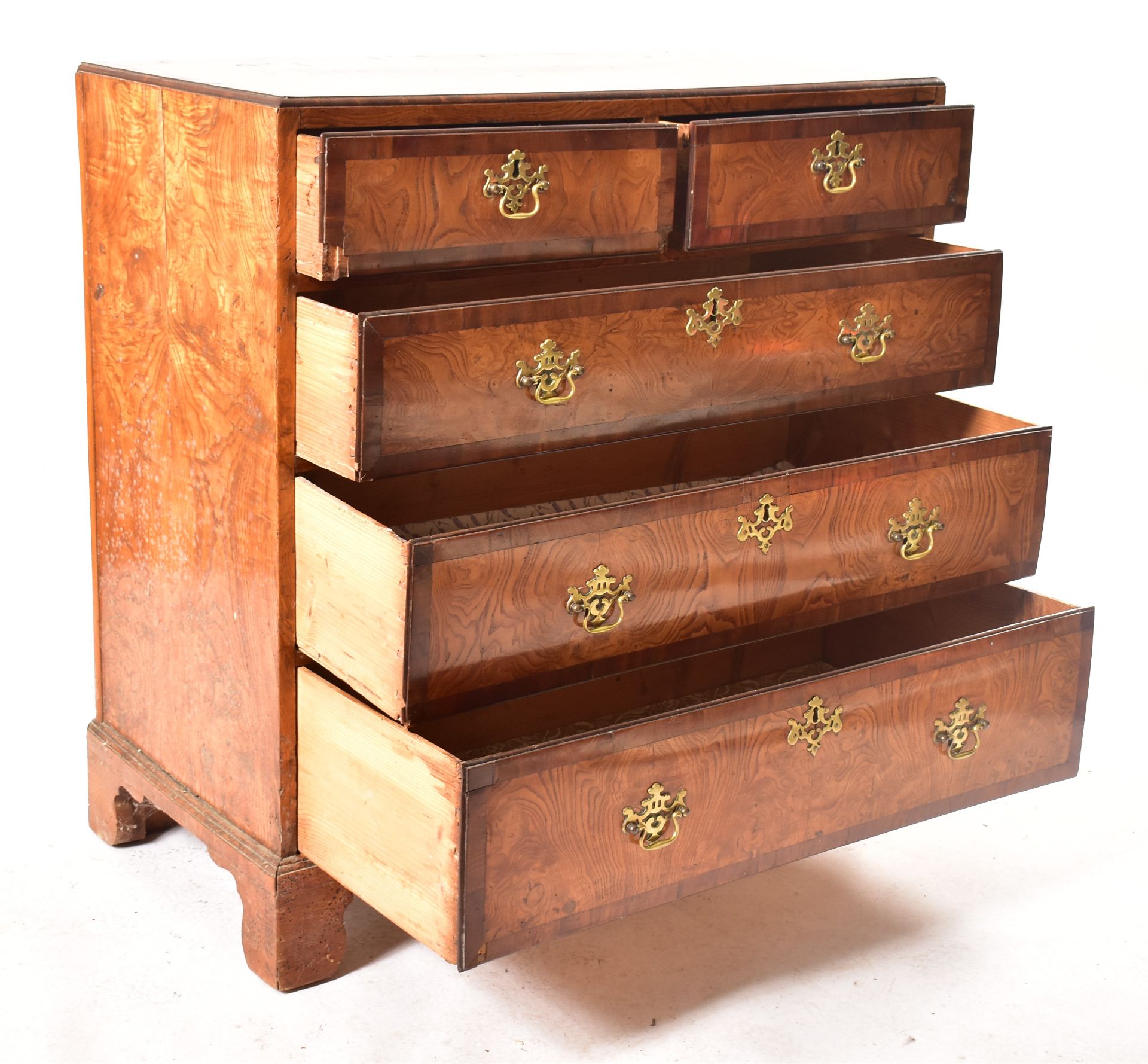 18TH CENTURY QUEEN ANNE POLLARD OAK CHEST OF DRAWERS - Image 2 of 9