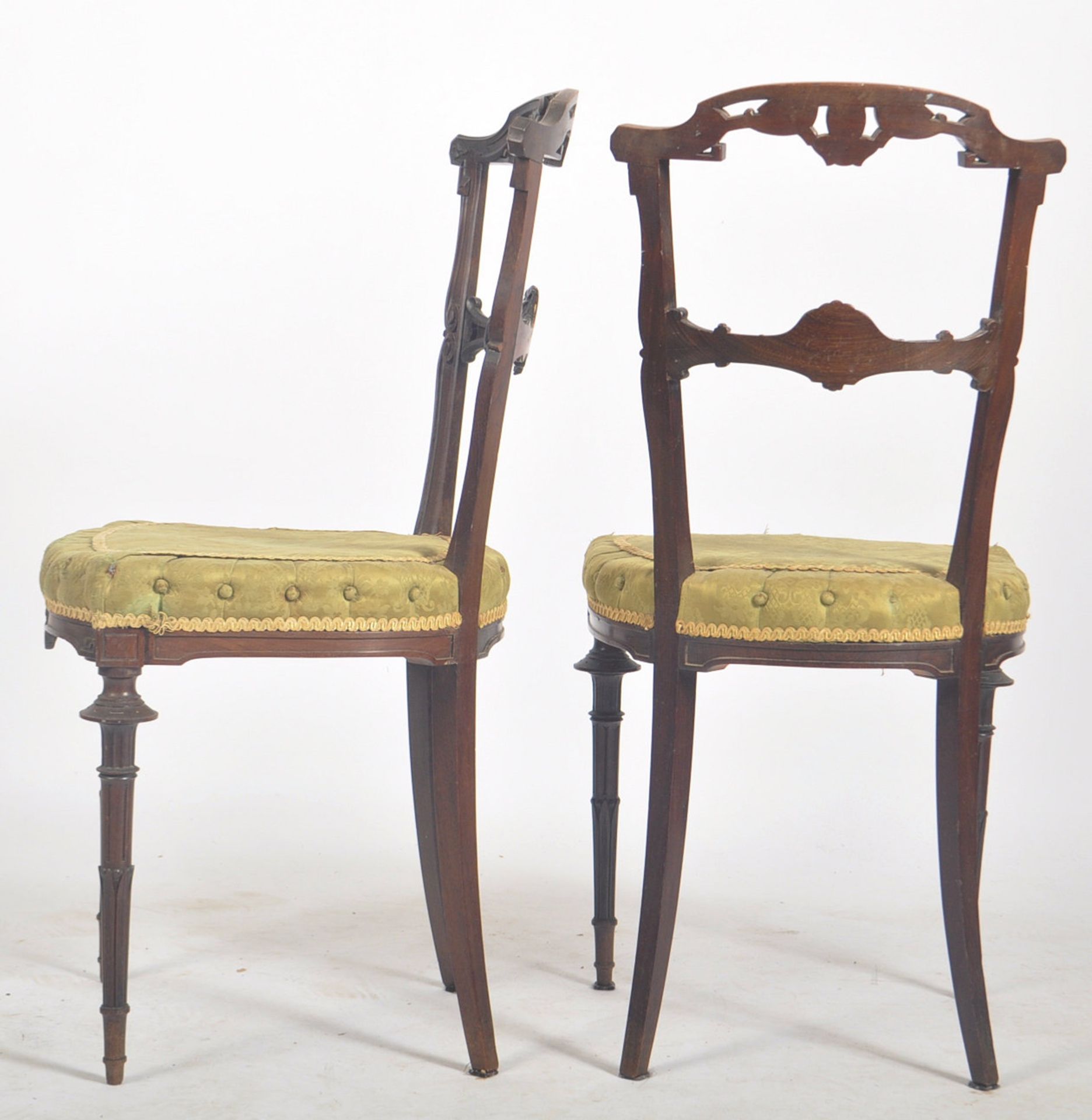 PAIR OF LATE VICTORIAN MAHOGANY HOWARD & SONS CHAIRS - Image 3 of 6