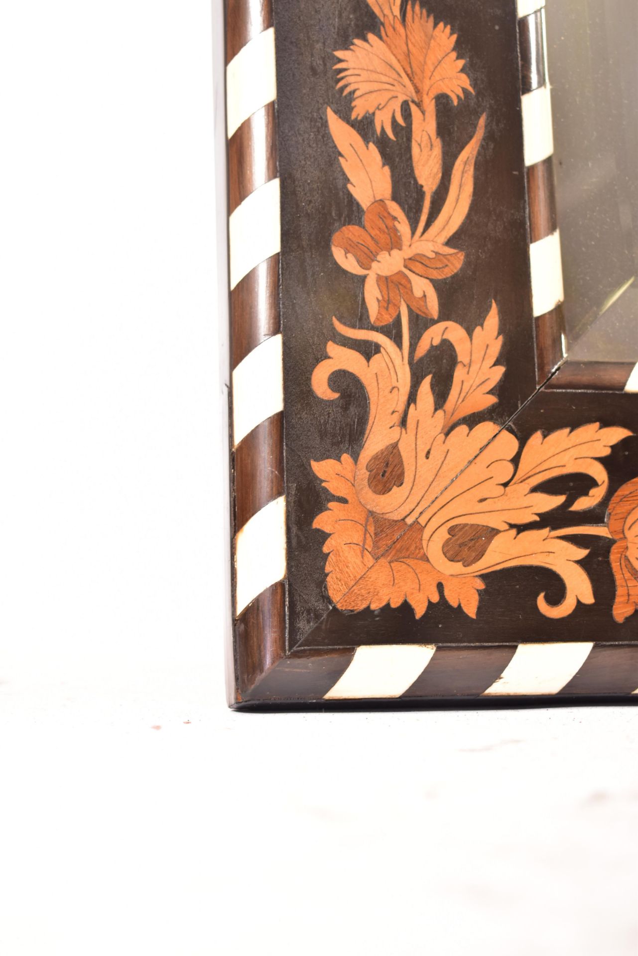 19TH CENTURY DUTCH BONE & EBONY MARQUETRY INLAID MIRROR - Image 3 of 5