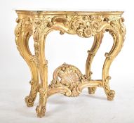 19TH CENTURY ROCOCO STYLE GILTWOOD CONSOLE TABLE