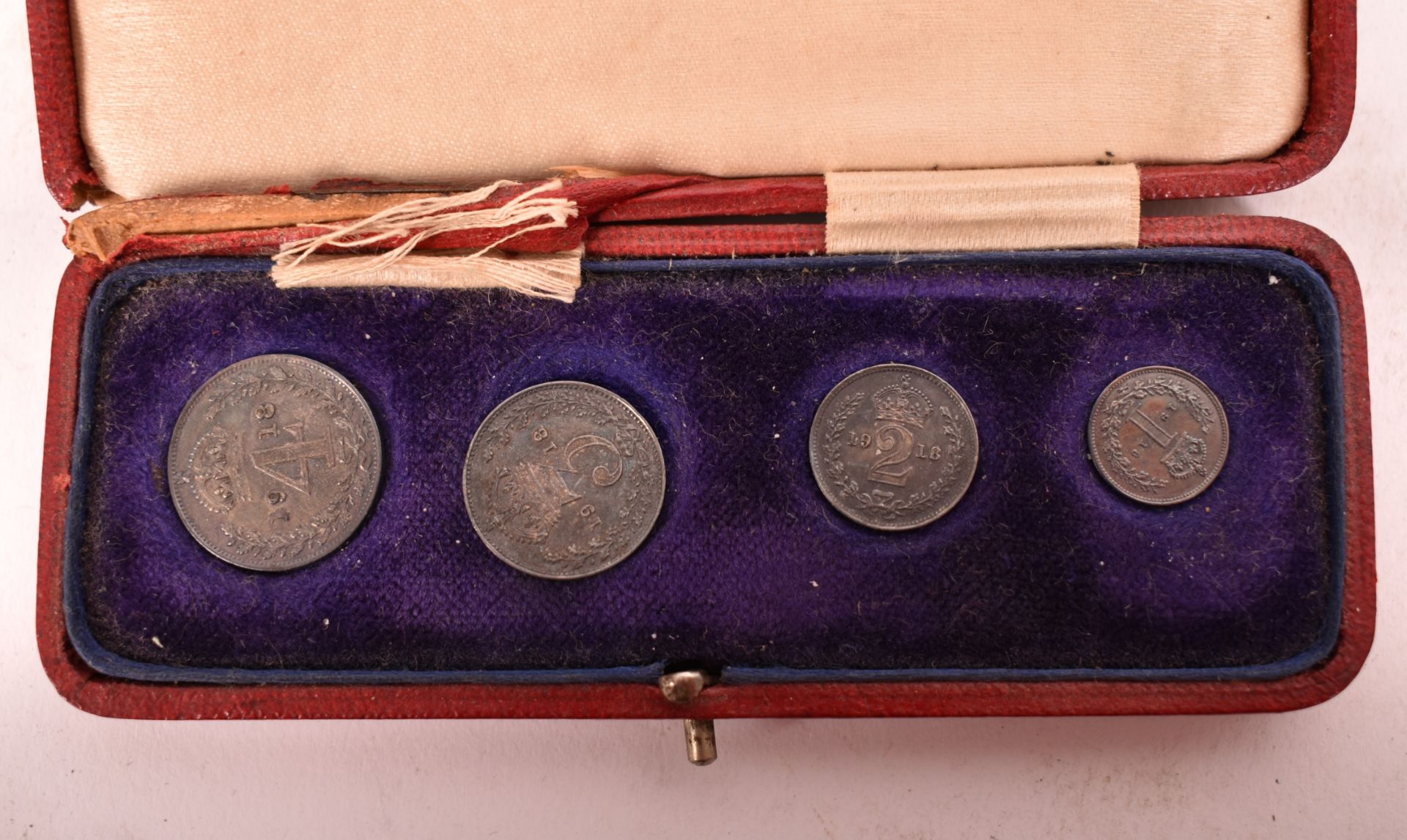 CASED 1918 MAUNDY MONEY SET OF COINS - Image 5 of 7