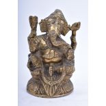 INDIAN/HINDI HEAVY BRASS FIGURE OF GANESHA / GANESH