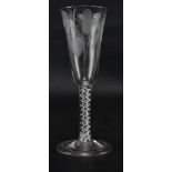 18TH CENTURY OPAQUE ALE GLASS WITH TWISTED STEM