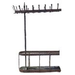 19TH CENTURY BLACK FOREST IRON HOUSEKEEPERS HALLSTAND