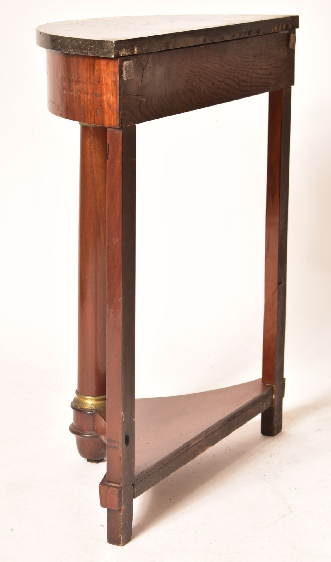 PAIR OF BIEDERMEIER WALNUT & MARBLE CONSOLE HALL TABLES - Image 6 of 9