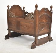 17TH CENTURY ENGLISH COUNTRY OAK CARVED OAK CRIB - BED