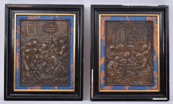 AFTER GIAN FEDERIGO BONZAGNA - PAIR OF BRONZE PLAQUES