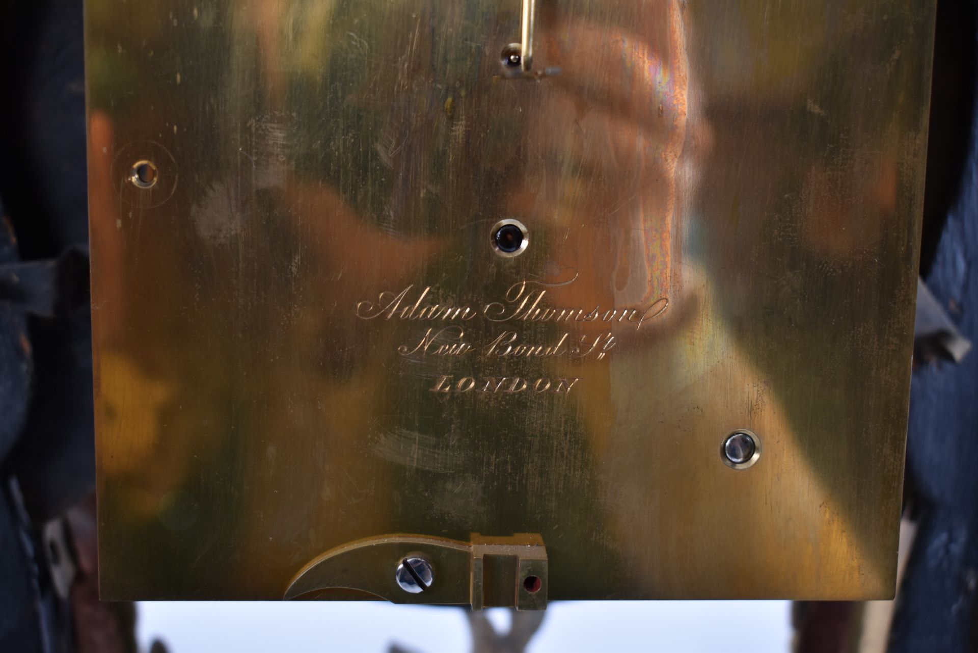 19TH CENTURY ADAM THOMSON BOULLE WORK LARGE MANTEL CLOCK - Bild 14 aus 16