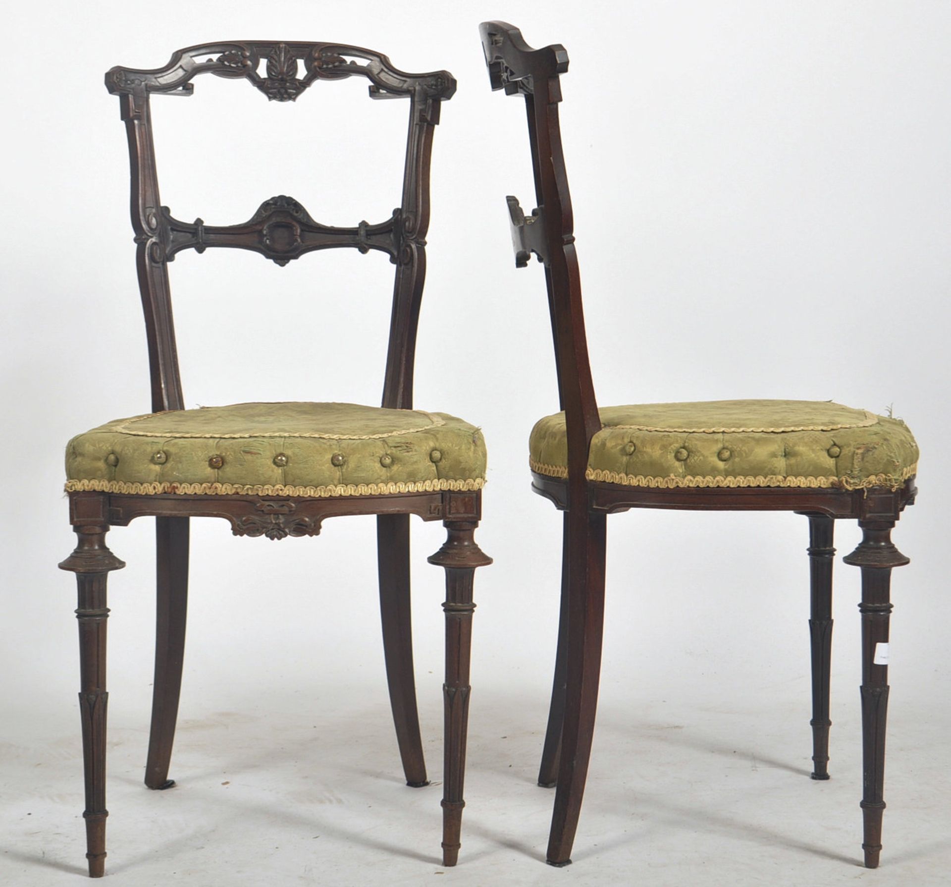 PAIR OF LATE VICTORIAN MAHOGANY HOWARD & SONS CHAIRS - Image 2 of 6