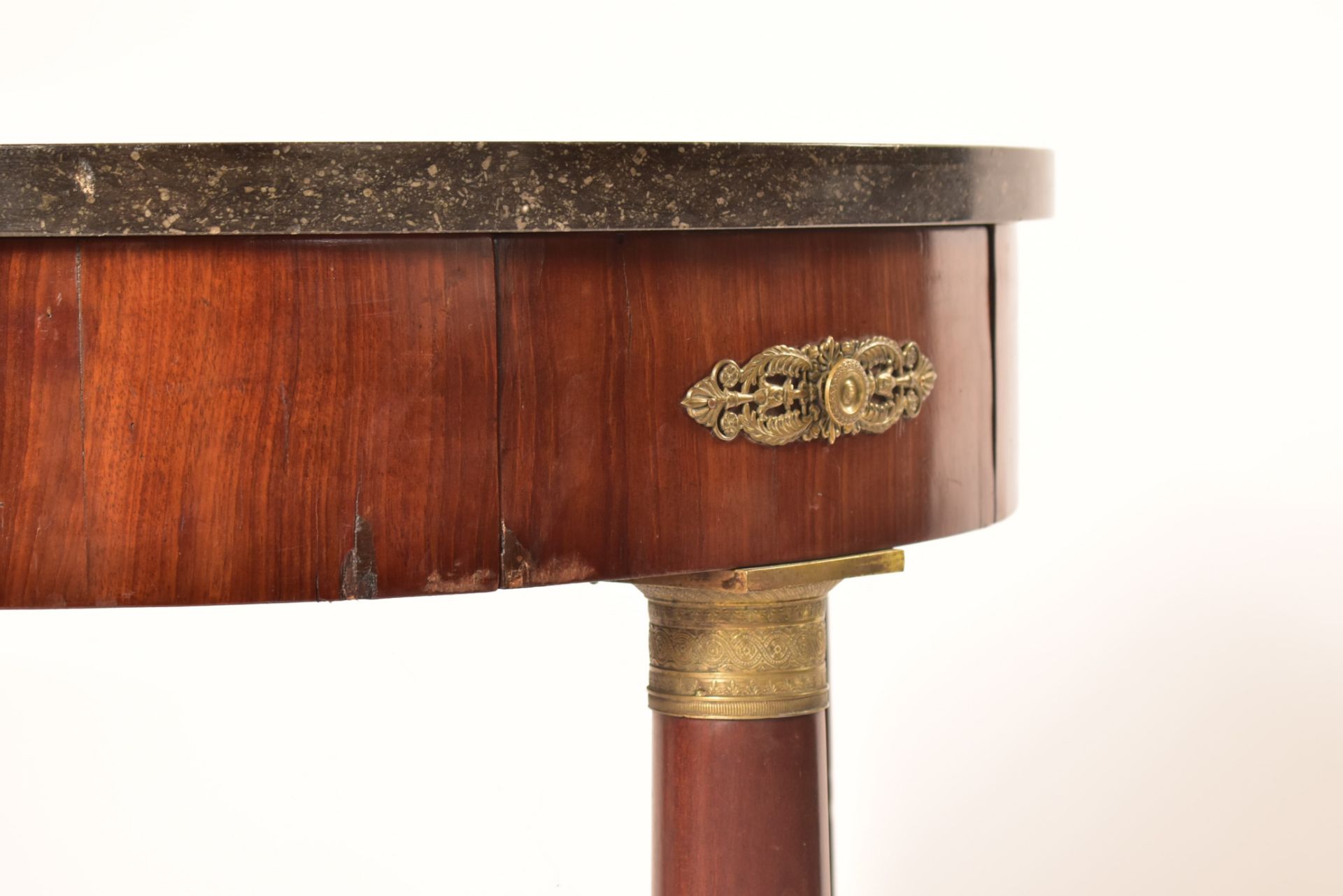 PAIR OF BIEDERMEIER WALNUT & MARBLE CONSOLE HALL TABLES - Image 2 of 9