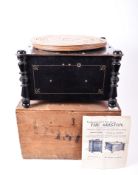 ARISTON PORTABLE POLYPHON & DISCS IN ORIGINAL WOODEN BOX