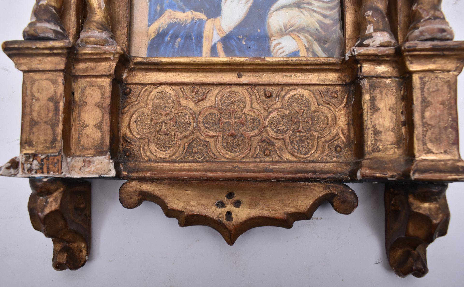 19TH CENTURY ITALIAN GRAND TOUR GILT GESSO RELIGIOUS ALTARPIECE - Image 3 of 12