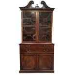 19TH CENTURY GEORGE III SECRETAIRE ESTATE BOOKCASE