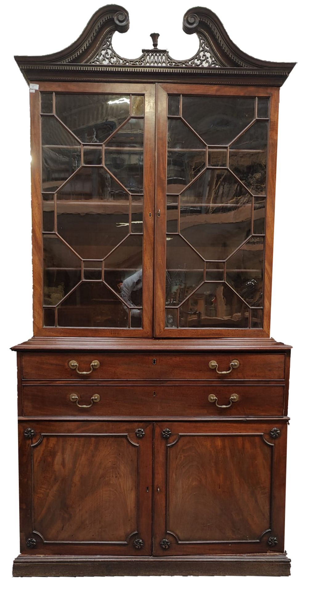 19TH CENTURY GEORGE III SECRETAIRE ESTATE BOOKCASE