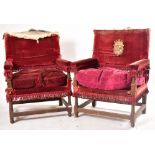 MORANT & CO - PAIR OF EARLY 20TH CENTURY CORONATION CHAIRS