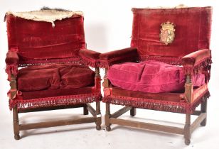 MORANT & CO - PAIR OF EARLY 20TH CENTURY CORONATION CHAIRS