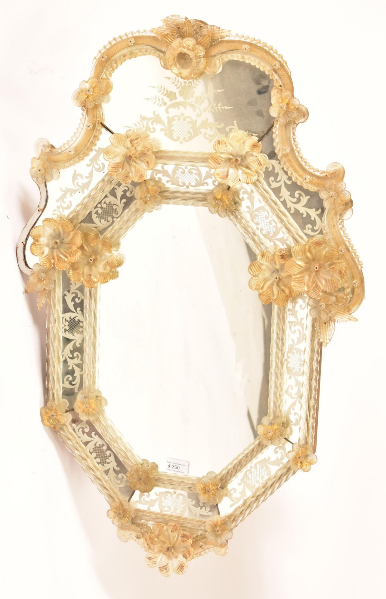 EARLY - MID 20TH CENTURY VENETIAN MURANO GLASS MIRROR - Bild 2 aus 7