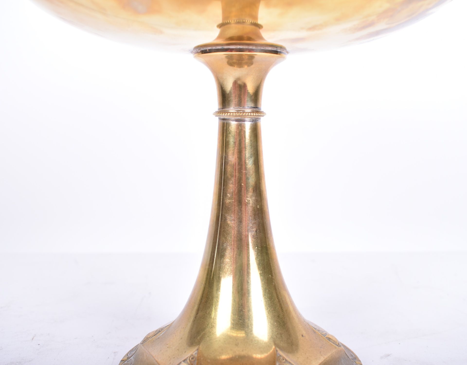 ART NOUVEAU CIRCA 1910S GERMAN WMF GILT METAL PEDESTAL BOWL - Image 3 of 7