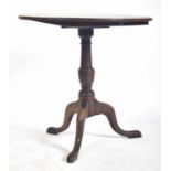 VICTORIAN 19TH CENTURY OAK TILT TOP TRIPOD SIDE TABLE