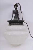 EARLY 20TH CENTURY MILK GLASS NEO-CLASSICAL CEILING LIGHT