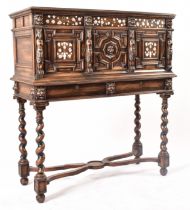 19TH CENTURY CONTINENTAL WALNUT CUPBOARD ON STAND