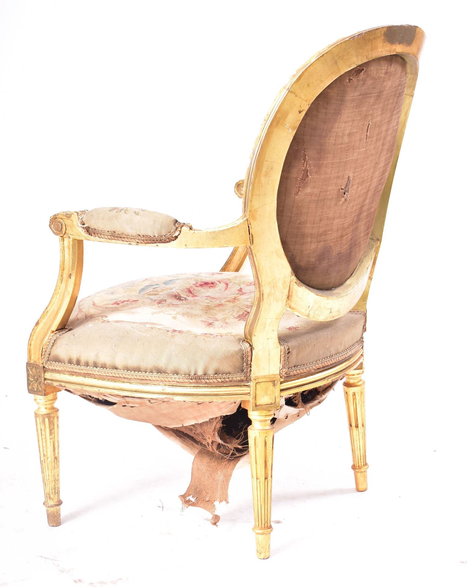 19TH CENTURY FRENCH GILTWOOD ELBOW CHAIR - Image 5 of 6