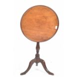 VICTORIAN MAHOGANY TILT TOP TRIPOD WINE OCCASIONAL TABLE