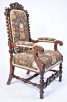 19TH CENTURY VICTORIAN CARVED MAHOGANY ARMCHAIR