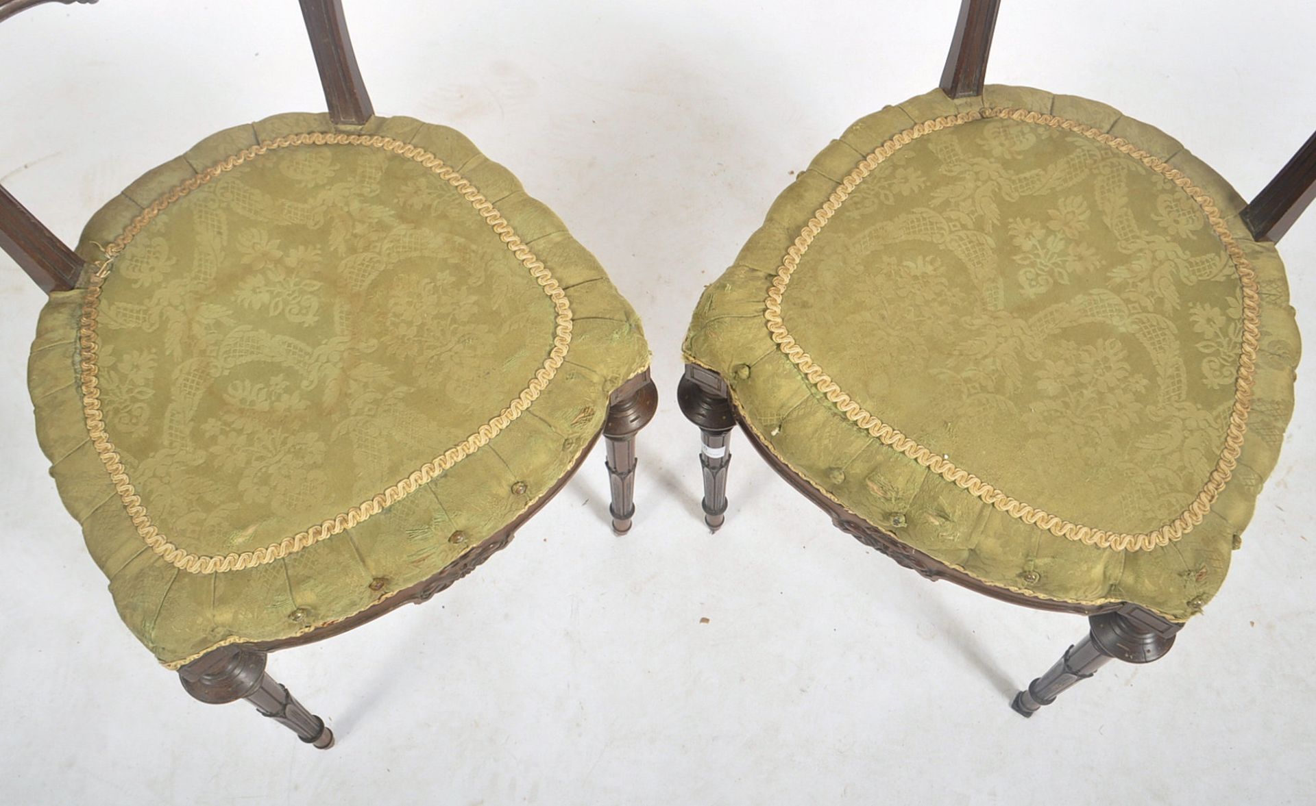 PAIR OF LATE VICTORIAN MAHOGANY HOWARD & SONS CHAIRS - Image 4 of 6