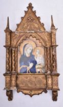 19TH CENTURY ITALIAN GRAND TOUR GILT GESSO RELIGIOUS ALTARPIECE