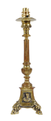 EARLY 20TH CENTURY POLISHED BRASS REEDED COLUMN LAMP