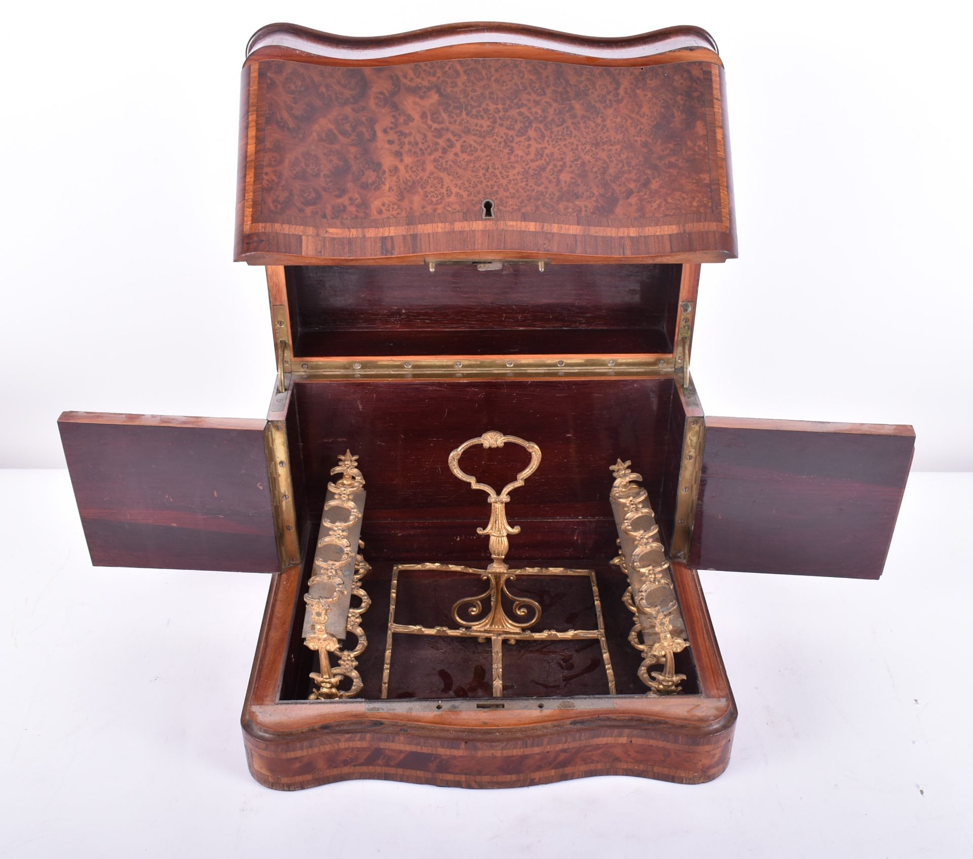 19TH CENTURY VICTORIAN ROSE AND AMBOYNA WOOD CASE - Image 2 of 8
