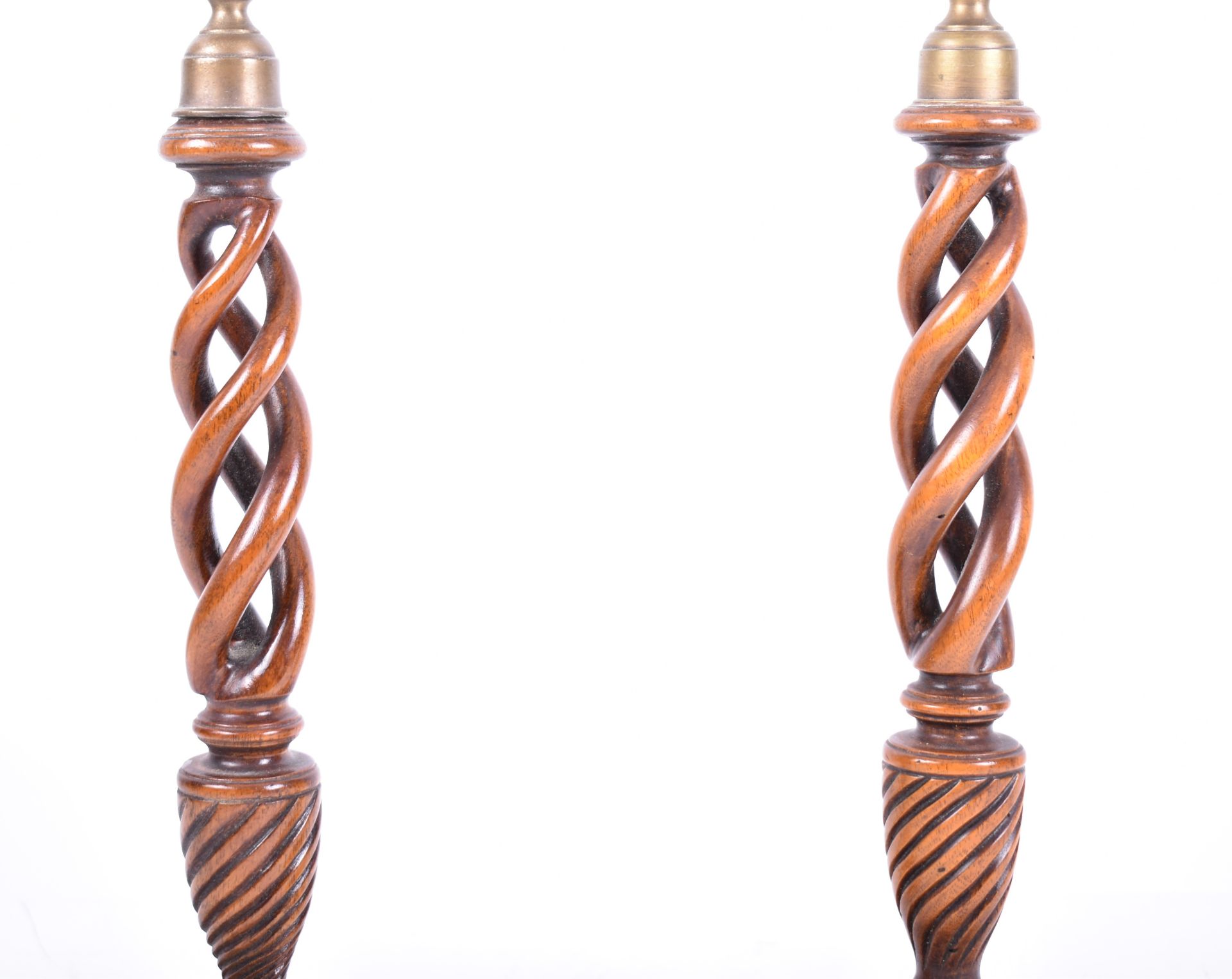 PAIR OF EARLY 20TH CENTURY BARLEY TWIST CANDLESTICKS - Image 3 of 5