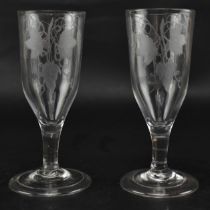 PAIR OF 18TH CENTURY PLAIN STEM ALE GLASSES