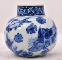 CHINESE QING DYNASTY BLUE & WHITE PORCELAIN WATER POT